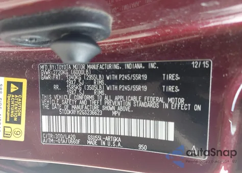 2016 Toyota Highlander Limited Platinum V6 from USA, damaged, VIN 5TDDKRFH2GS236623